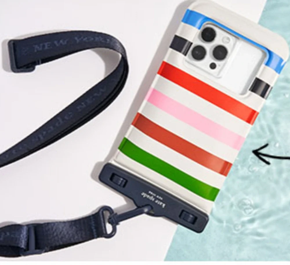Kate Spade Waterproof Floating Phone Pouch Adventure Stripe 6.7